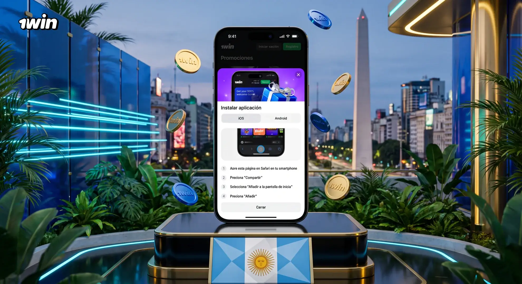 Aplicación y navegador móvil de 1win